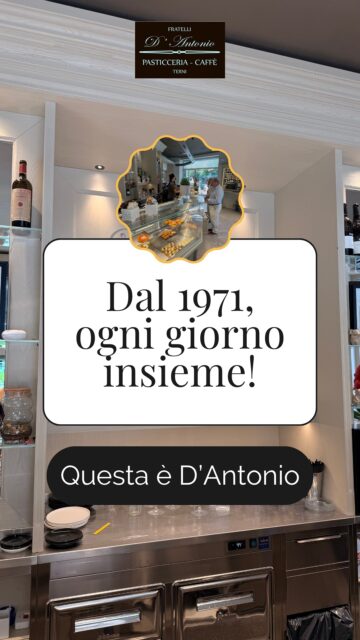 Una storia che, dal 1971, continua ogni giorno. 🤎

Dietro ogni dolce che arriva sul nostro banco ci sono mani, esperienza, tempo e soprattutto una passione che ci accompagna da oltre cinquant’anni.

Dalla colazione alle torte per i vostri momenti più importanti, dalla pasticceria al salato fino ai servizi per i vostri eventi: ogni giorno lavoriamo per portare avanti ciò in cui crediamo da sempre, **la qualità delle cose fatte con cura.

Fratelli D’Antonio è il nostro laboratorio, la nostra storia, ma soprattutto un luogo che negli anni è diventato parte di tanti vostri momenti. ✨

Se ancora non ci conosci, vieni a trovarci.
Ti aspettiamo nel cuore di Terni. 🥐☕️

#FratelliDAntonio #PasticceriaTerni #Terni #PasticceriaArtigianale #Dal1971